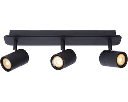 Lucide LENNERT - Plafondspot (Plafondlamp) Badkamer - LED Dimbaar - GU10 - 3x5W 3000K - IP44 - Zwart