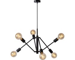 Lucide LESTER - Hanglamp - 6xE27 - Zwart