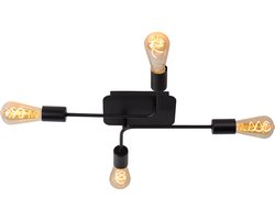 Lucide LESTER - Plafonnière (Plafondlamp) - 4xE27 - Zwart