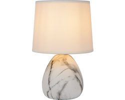 Lucide MARMO - Tafellamp - Ø 16 cm - 1xE14 - Wit - Japandi