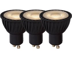 Lucide MR16 - Led lamp - Ø 5 cm - LED Dimb. - GU10 - 3x5W 3000K - Zwart - Set van 3