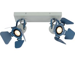 Lucide PICTO - Plafondspot Kinderkamer - 2xGU10 - Blauw