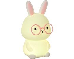 Lucide PINCHA RABBIT - Oplaadbare Nachtlamp Kinderkamer - Accu/Batterij - LED 3 StepDim - RGB - Wit | Essential