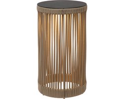 Lucide PINGI - Oplaadbare Vloerlamp Binnen/Buiten - Accu/Batterij - Ø 33,5 cm - LED 3 StepDim - 1x3W 3000K - IP44 - Taupe - Japandi