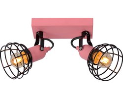 Lucide POLA - Plafondspot (Plafondlamp) Kinderkamer - 2xE27 - Roze