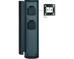 Lucide POWERPOINT - Buitenstopcontact zuil - Stopcontacten met penaarde - Type E - FR, BE, POL, SVK & CZE norm - Ø 10 cm - IP44 ? Antraciet