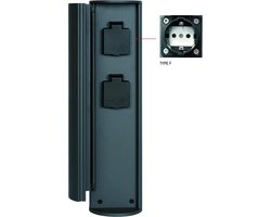 Lucide POWERPOINT - Buitenstopcontact zuil - Stopcontacten met randaarde - Type F - EUR/RUS standaard - Ø 10 cm - IP44 ? Antraciet