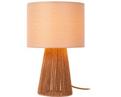 Lucide RAFFIA - Tafellamp - Ø 24 cm - 1xE14 - Beige