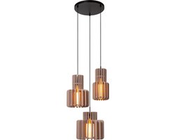 Lucide ROLLO - Hanglamp - 3xE27 - Taupe - Japandi