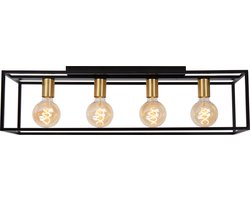 Lucide RUBEN - Plafonnière (Plafondlamp) - 4xE27 - Zwart
