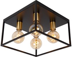 Lucide RUBEN - Plafonnière (Plafondlamp) - 4xE27 - Zwart