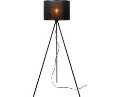 Lucide TAGALOG - Vloerlamp - Ø 55 cm - 1xE27 - Zwart - Japandi