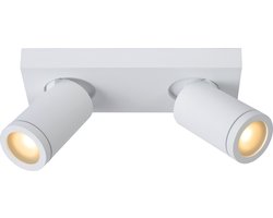 Lucide TAYLOR - Plafondspot (Plafondlamp) Badkamer - LED Dim to warm - GU10 - 2x5W 2200K/3000K - IP44 - Wit