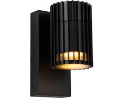 Lucide TIMBALA - Wandspot / Wandlamp Binnen/Buiten - 1xGU10 (MR16) - IP44 - Zwart - Essential