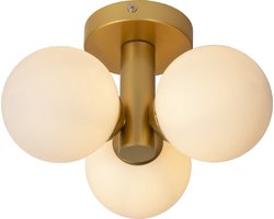 Lucide TRUDY - Plafonnière (Plafondlamp) Badkamer - Ø 28 cm - 3xG9 - IP44 - Mat Goud / Messing