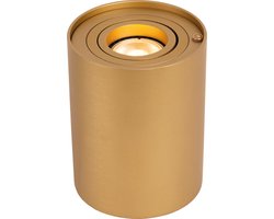 Lucide TUBE - Tafellamp - Ø 9,6 cm - LED 3 StepDim - GU10 - 1x5W 2700K - Mat Goud / Messing