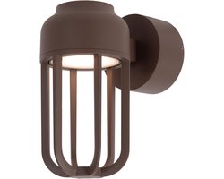 Lucide WELLS - Wandlamp Binnen/Buiten - Ø 10 cm - LED - 1x8W 2700K - IP54 - Roest bruin | Essential