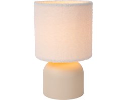 Lucide WOOLLY - Tafellamp - Ø 16 cm - 1xE14 - Beige - Japandi