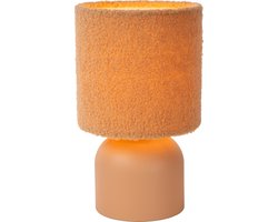 Lucide WOOLLY - Tafellamp - Ø 16 cm - 1xE14 - Okergeel - Japandi