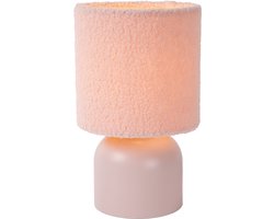 Lucide WOOLLY - Tafellamp - Ø 16 cm - 1xE14 - Roze - Japandi