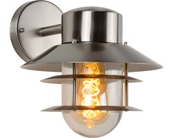 Lucide ZICO - Wandlamp Binnen/Buiten - Ø 21,8 cm - 1xE27 - IP44 - Mat chroom