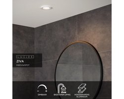 Lucide ZIVA - Inbouwspot Badkamer - Ø 8,4 cm - 1xGU10 - IP44 - Wit