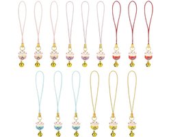 Lucky Cat Hangers - Maneki Neko Charms - Decoratie Telefoon - Porselein - 97 mm - Gemengde Kleuren