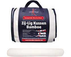 Lucovitaal Bamboe Zij-Lig Kussen 110 X 22 X 10 Cm met Bamboevezel Hoes, 1 Stuk