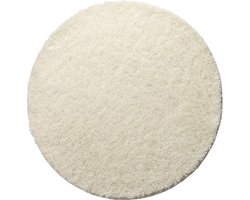 Lucy's Living Luxe badmat FUA Naturel– Ø70  cm – wit - beige – rond - badkamer mat - badmatten -  badtextiel - wonen – accessoires