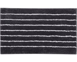 Lucy's Living Luxe badmat HNDIK antraciet – 45 x 65 cm - zwart - douchemat - badmatten - badmat antislip - badkamer - badmat zwart - badtextiel - polyester