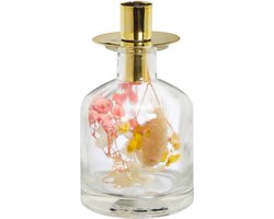 Lucy’s Living Luxe kandelaar DRY Pink S -  ø8 x 14 cm - droogbloemen - kaarsenhouder - waxinelichthouder - decoratie – woonaccessoires – wonen -decoratie – kaarsen – hotel chique - binnen – accessoires – mat – glans – industrieel