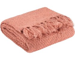 Lucy’s Living Luxe plaid LINI – 130 x 180 cm – roze – woning – interieur – zacht – cozy – deken – interieur – polyester - acryl