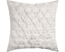 Lucy’s Living Luxe sierkussen TIN off  white – 45 x 45 cm - polyester - wonen - interieur – woonaccessoires – kussentjes - bont