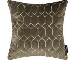 Lucy's Living Luxe sierkussen Velvet CRYSTAL Olive Green - 45 x 45 cm - polyester - wonen - interieur - kussenhoes - woonaccessoires - groen