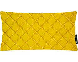 Lucy’s Living Luxe Velvet Sierkussen VLUX - geel - 50 x 30 cm - polyester - linnen - kussen - kussens - kussens woonkamer - wonen - interieur