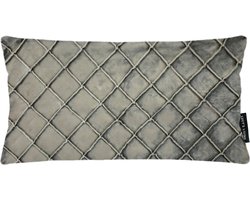 Lucy’s Living Luxe Velvet Sierkussen VLUX - grijs - 50 x 30 cm - polyester - linnen - kussen - kussens - kussens woonkamer - wonen - interieur