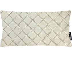 Lucy’s Living Luxe Velvet sierkussenhoes VLUX - wit - 50 x 30 cm - polyester - linnen - kussen - kussens - kussens woonkamer - wonen - interieur