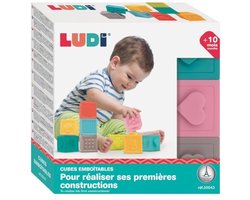 Ludi - Blokken Set - Zachte Babyblokken met Ribbel Textuur - Sensorisch speelgoed - Peuter speelgoed