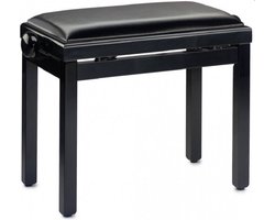 Ludio Pianobank Zwart Hoogglans - Leer - PB20ZHZL