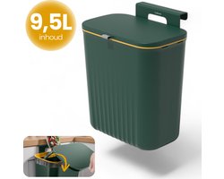 Ludoris Ophangprullenbak – Groen – Afvalscheidingsprullenbak – Inbouwafvalemmer – Compostbak – Tafel- & Wandprullenbak
