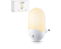 Lueas® - LED-nachtlampje plug-in/stopcontact – nachtlampje met dag/nacht sensor – Werkt op stroom – Warmlicht – Voor in de baby/kinder kamer