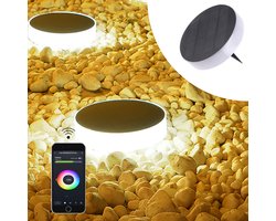 Lueas® - Solar grondspot telefoonbestuurbaar- met app - Zonne-energie - Muurlamp - Lichtsensor - Bluetooth