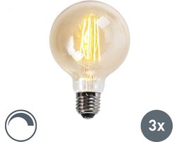 LUEDD Set van 3 E27 dimbare LED lampen G95 goud 5W 450 lm 2200K