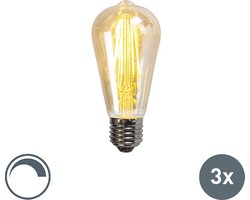 LUEDD Set van 3 E27 dimbare LED lampen ST64 goud 5W 450 lm 2200K