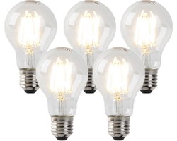 LUEDD Set van 5 dimbare E27 LED lampen helder 7W 806 lm 2700K