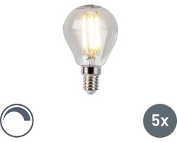 LUEDD Set van 5 E14 dimbare LED kogellampen P45 5W 470 lm 2700K