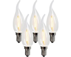 LUEDD Set van 5 E14 LED filament kaarslampen BXS35 1W 100LM 2200K