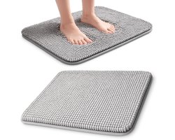 Luft Badmat - Absorberend - Douche - Mat - Geschikt voor badkamer en WC - 60 x 40 cm - Grijs