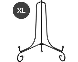 Luft Bordenstandaard - Groot - Borden en Boeken - Display - Standaard - Houder - Steun - Rek - Hanger - Sierborden - Kookboek - Zwart - Metaal