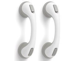 Luft Handgreep met Zuignap - Voor in de Douche - 2 stuks - Douchegreep voor in de Badkamer - Wandbeugel - Extra veilig & sterk model - 40cm - Luft - Handgreep badkamer